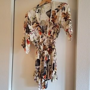 Anthropologie kimono robe tropical